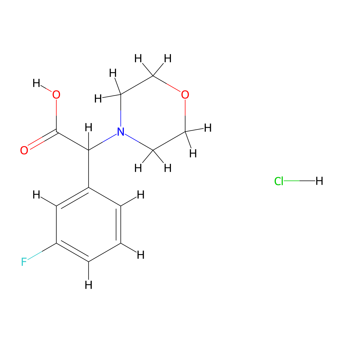 2-(3-Fluorophenyl)-2-(morpholin-4-yl)acetic acid hydrochloride molecular structure, CAS 1354950-40-5