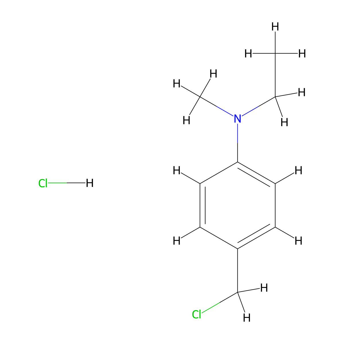 4-(chloromethyl)-N-ethyl-N-methylaniline hydrochloride molecular structure, CAS 1354950-46-1