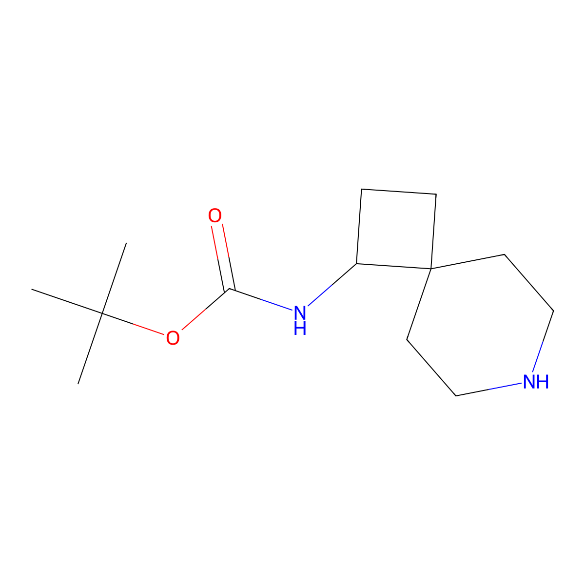 tert-butyl N-{7-azaspiro[3.5]nonan-1-yl}carbamate molecular structure, CAS 1354950-49-4