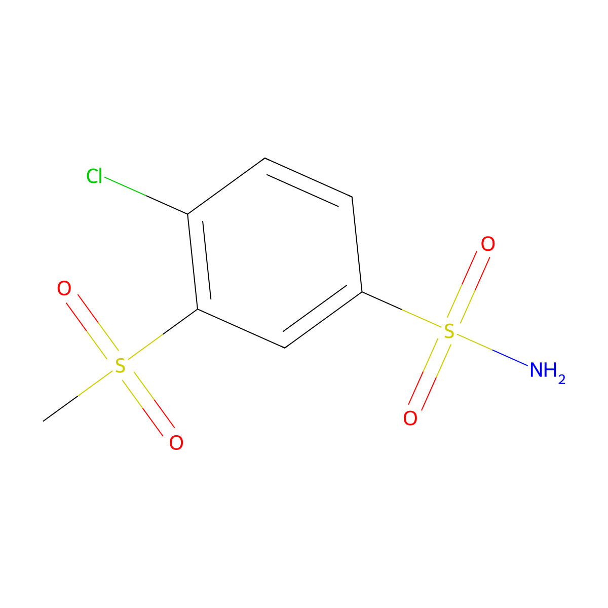 4-Chloro-3-methanesulfonylbenzene-1-sulfonamide molecular structure, CAS 1354950-54-1