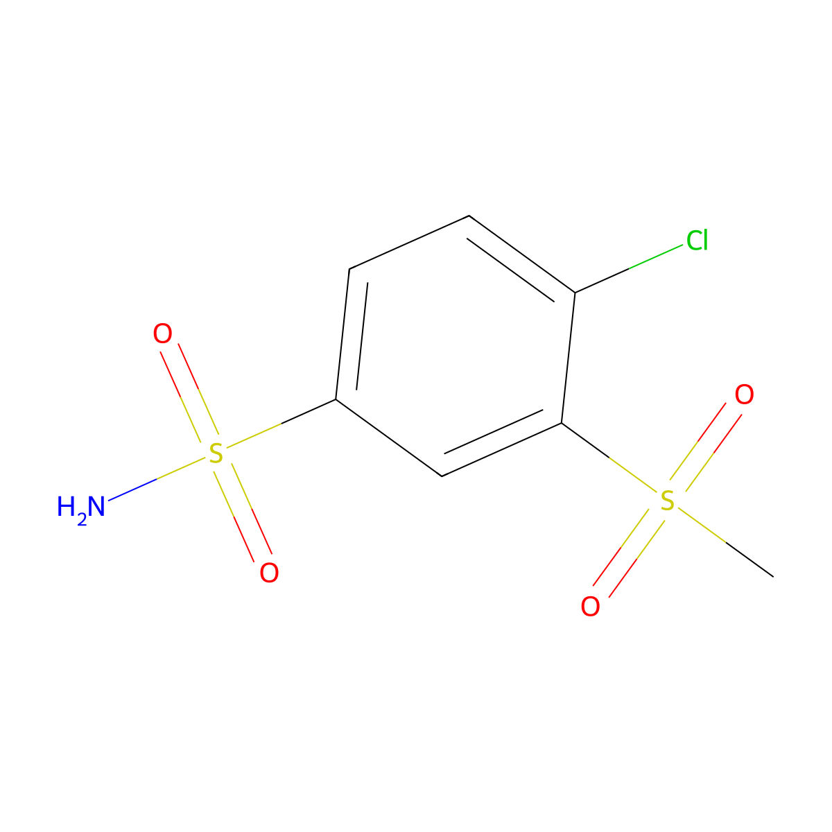 4-Chloro-3-methanesulfonylbenzene-1-sulfonamide molecular structure, CAS 1354950-54-1