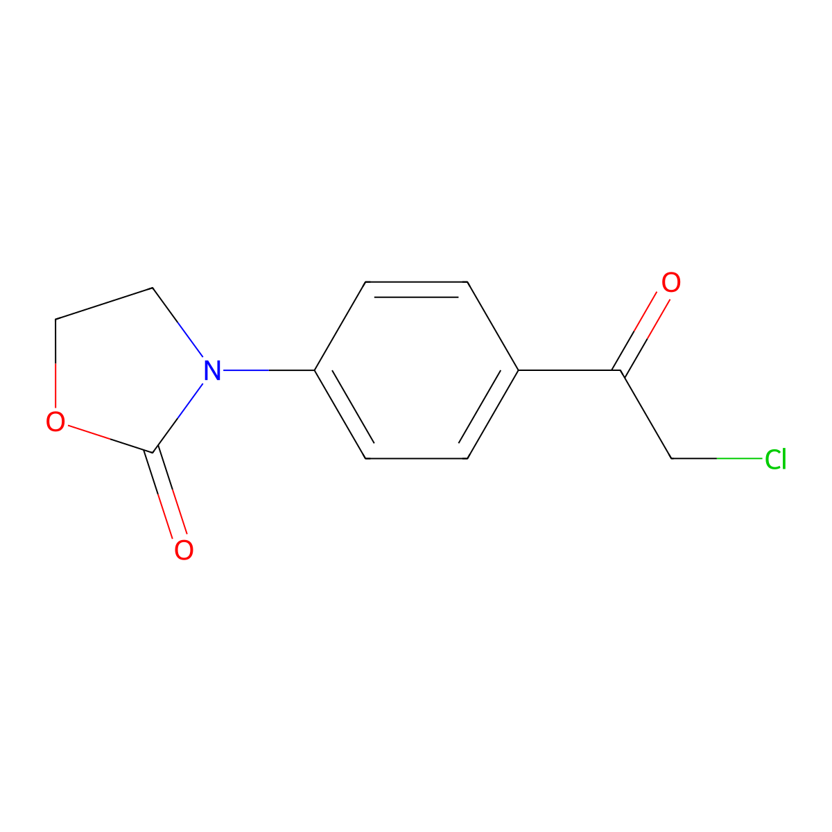 3-(4-(2-Chloroacetyl)phenyl)-1,3-oxazolidin-2-one molecular structure, CAS 1354950-60-9