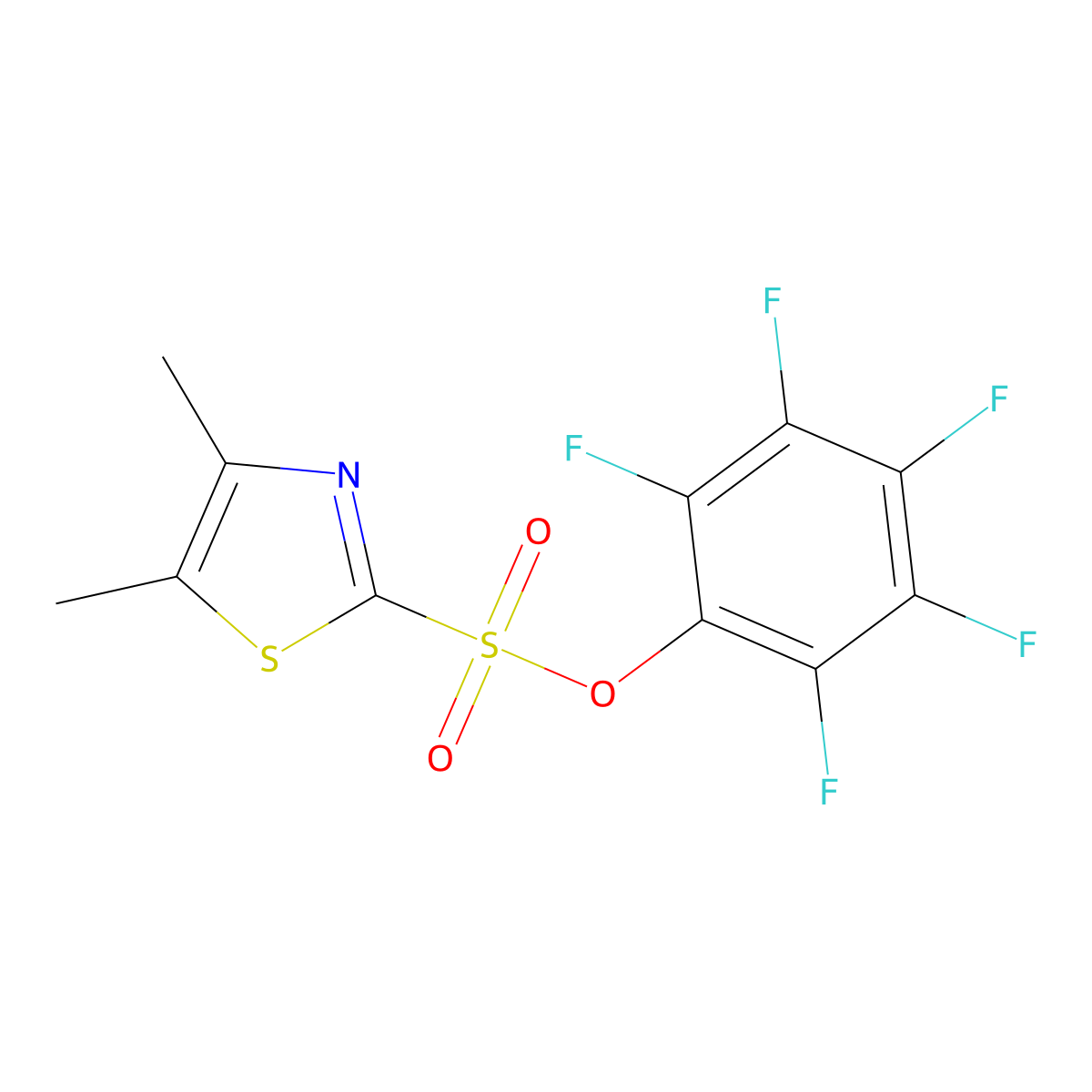 Pentafluorophenyl 4,5-dimethyl-1,3-thiazole-2-sulfonate molecular structure, CAS 1354950-61-0