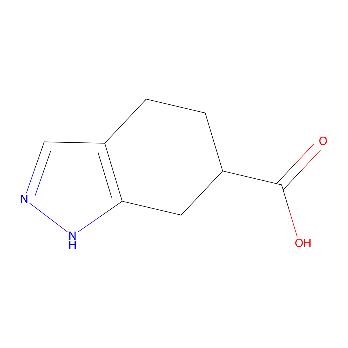 4,5,6,7-tetrahydro-1H-indazole-6-carboxylic acid molecular structure, CAS 1354950-72-3