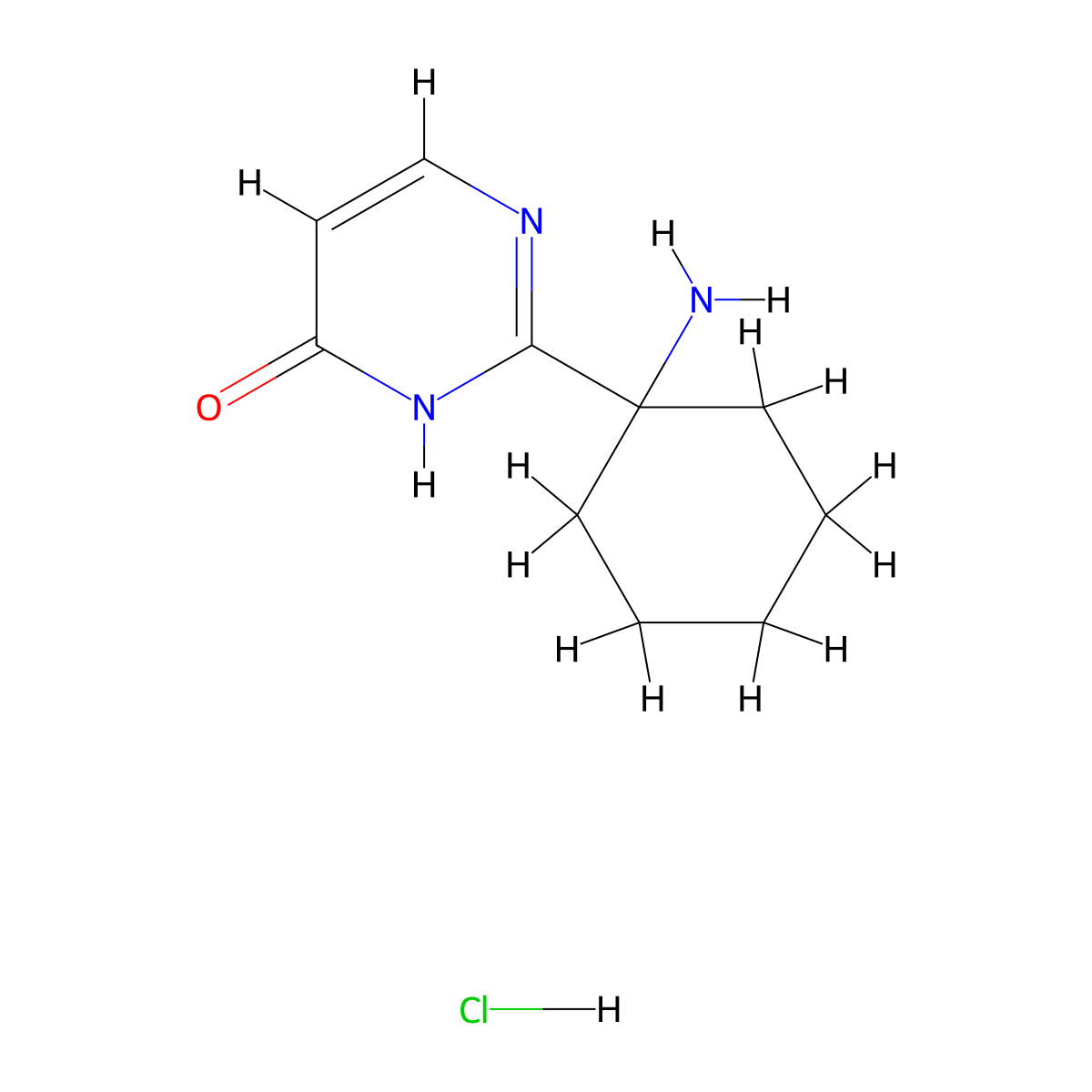 2-(1-Aminocyclohexyl)-1,4-dihydropyrimidin-4-one hydrochloride molecular structure, CAS 1354950-74-5