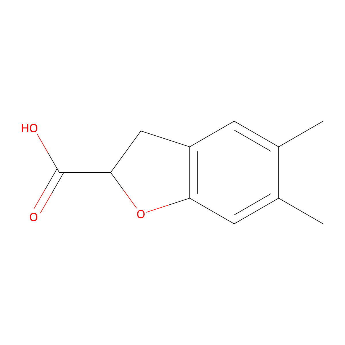 5,6-Dimethyl-2,3-dihydro-1-benzofuran-2-carboxylic acid molecular structure, CAS 1354950-79-0