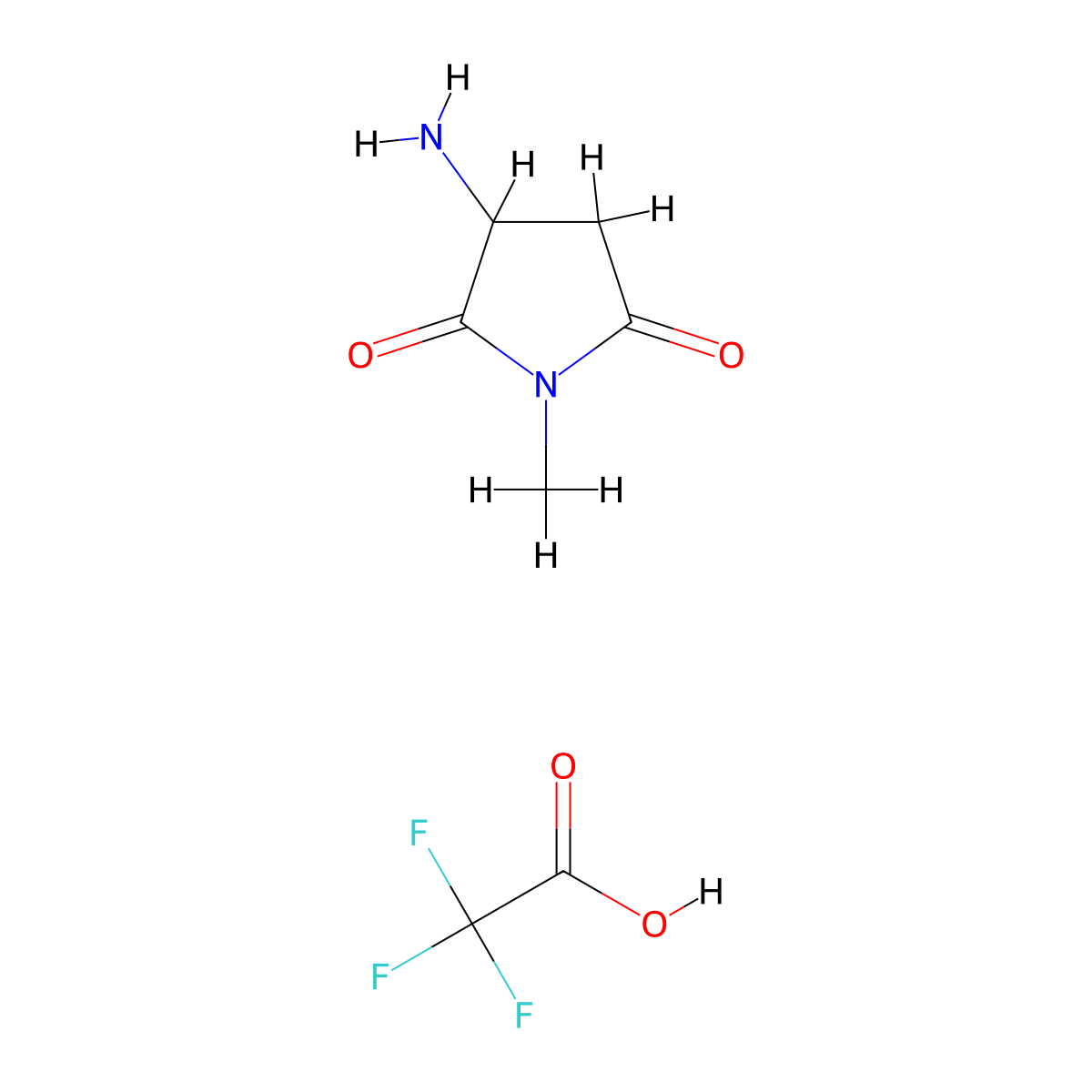 3-Amino-1-methylpyrrolidine-2,5-dione; trifluoroacetic acid molecular structure, CAS 1354950-81-4