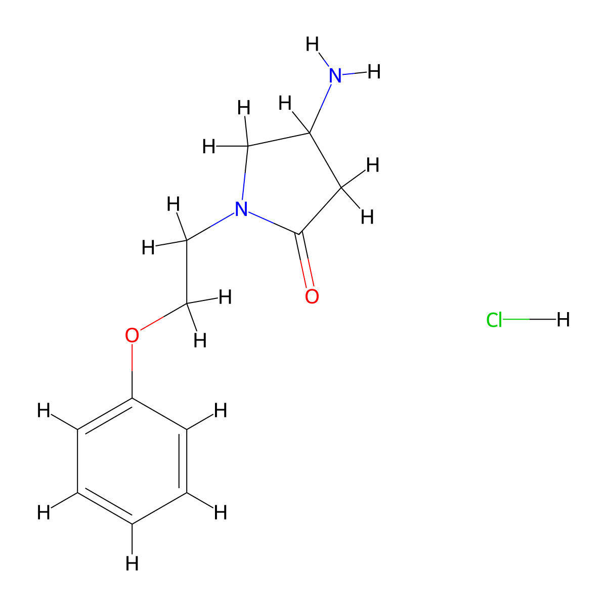 4-Amino-1-(2-phenoxyethyl)pyrrolidin-2-one hydrochloride molecular structure, CAS 1354950-83-6