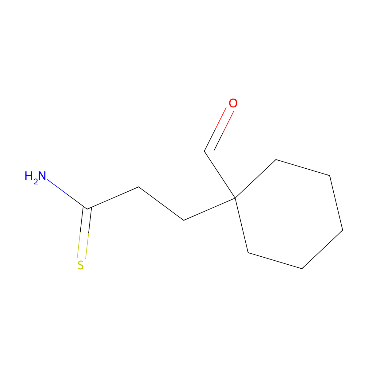 3-(1-Formylcyclohexyl)propanethioamide molecular structure, CAS 1354950-85-8