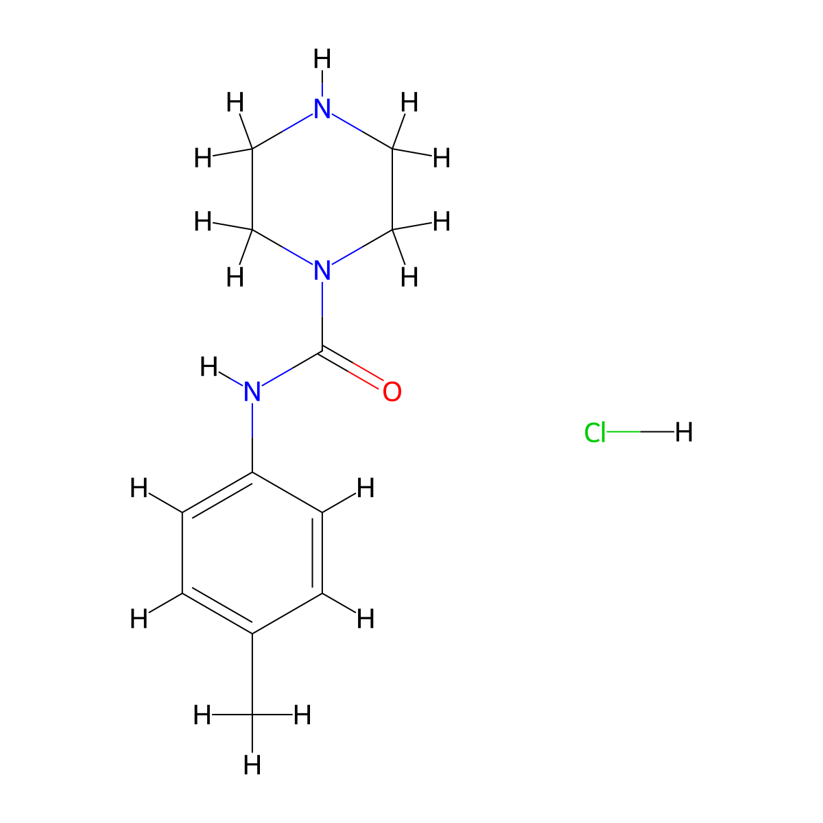 N-(4-methylphenyl)piperazine-1-carboxamide hydrochloride molecular structure, CAS 1354950-88-1