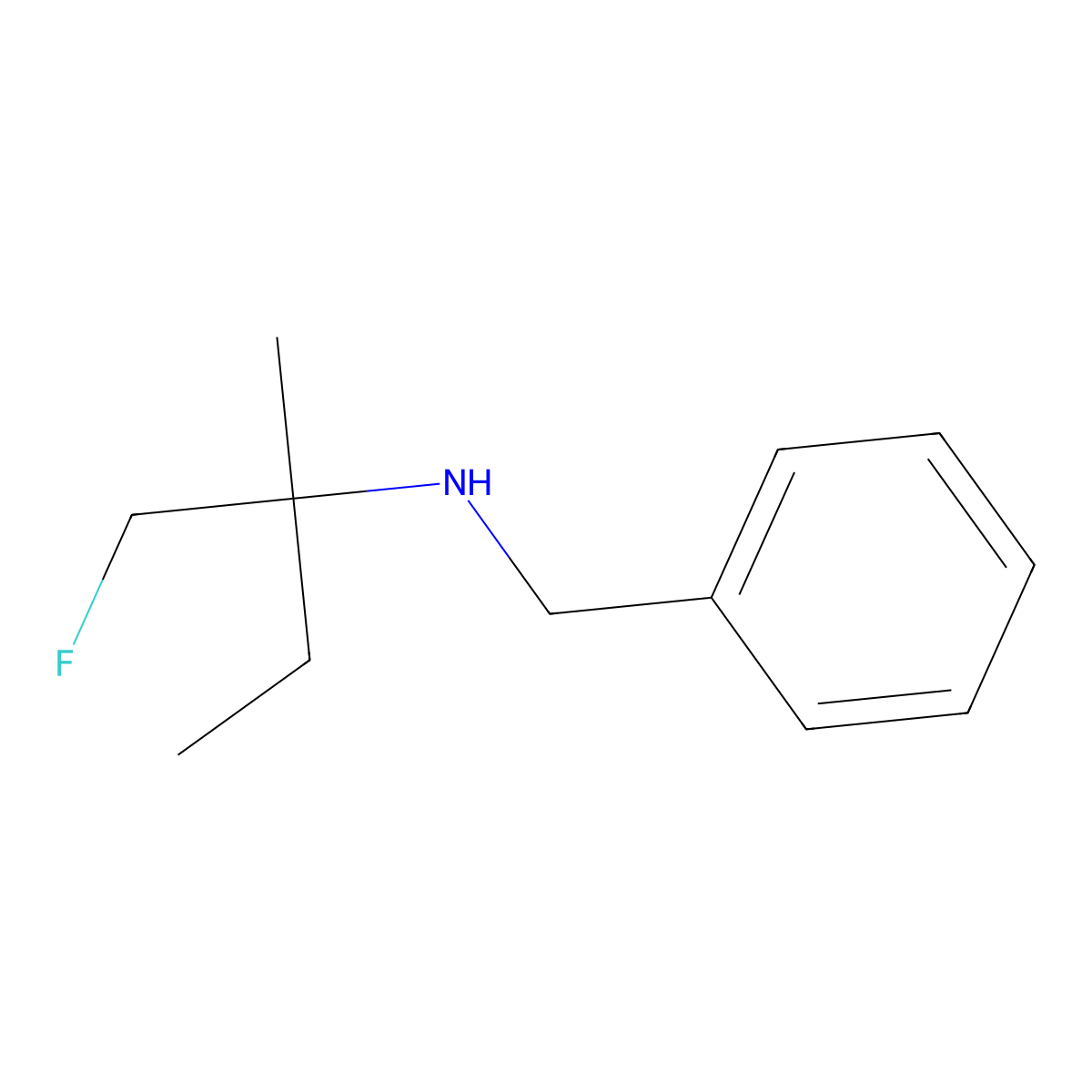Benzyl(1-fluoro-2-methylbutan-2-yl)amine molecular structure, CAS 1354950-94-9