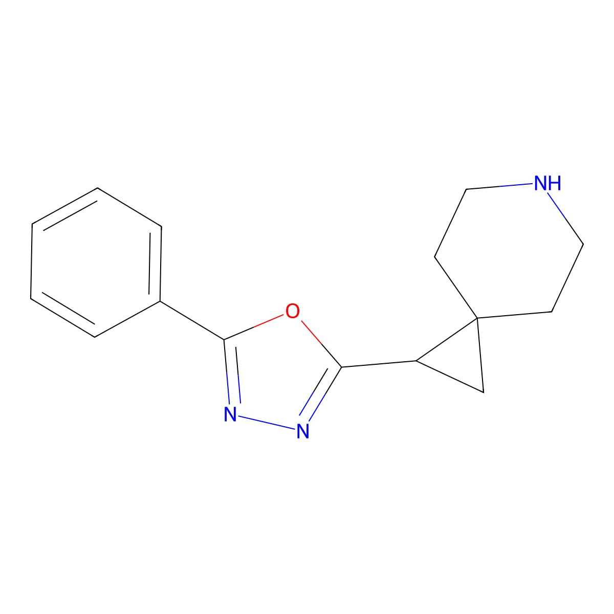 1-(5-Phenyl-1,3,4-oxadiazol-2-yl)-6-azaspiro[2.5]octane molecular structure, CAS 1354950-96-1