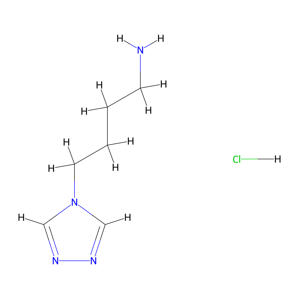 4-(4H-1,2,4-triazol-4-yl)butan-1-amine hydrochloride molecular structure, CAS 1354950-97-2