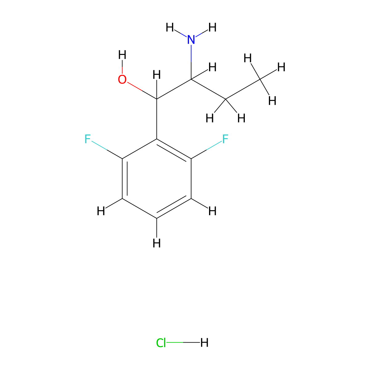 2-Amino-1-(2,6-difluorophenyl)butan-1-ol hydrochloride molecular structure, CAS 1354950-99-4