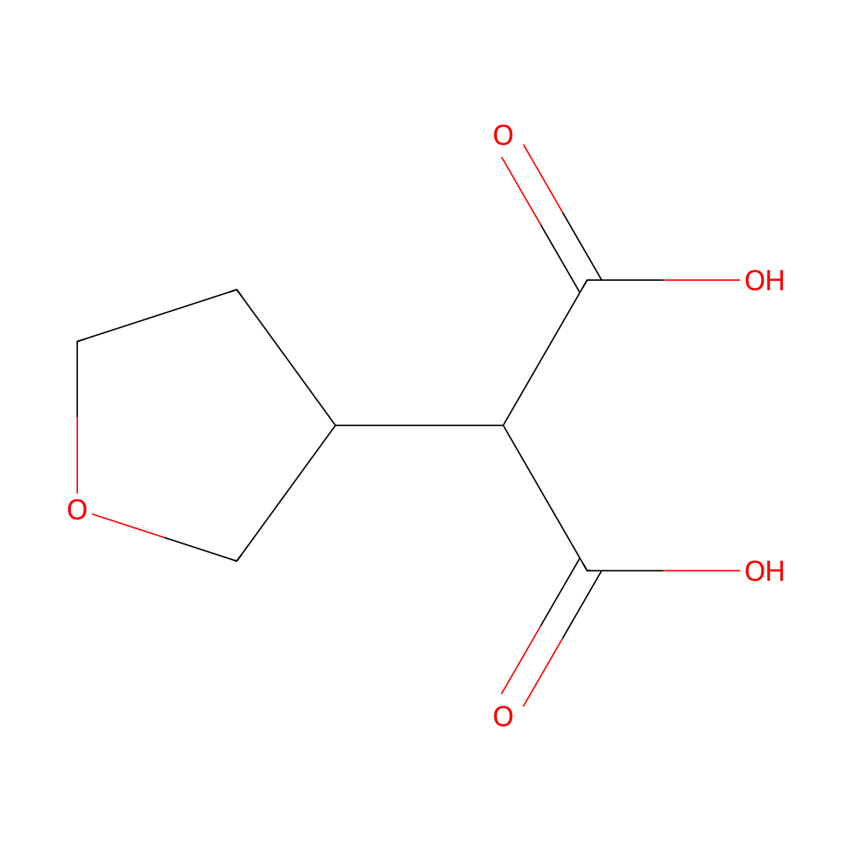 2-(Oxolan-3-yl)propanedioic acid molecular structure, CAS 1354951-08-8