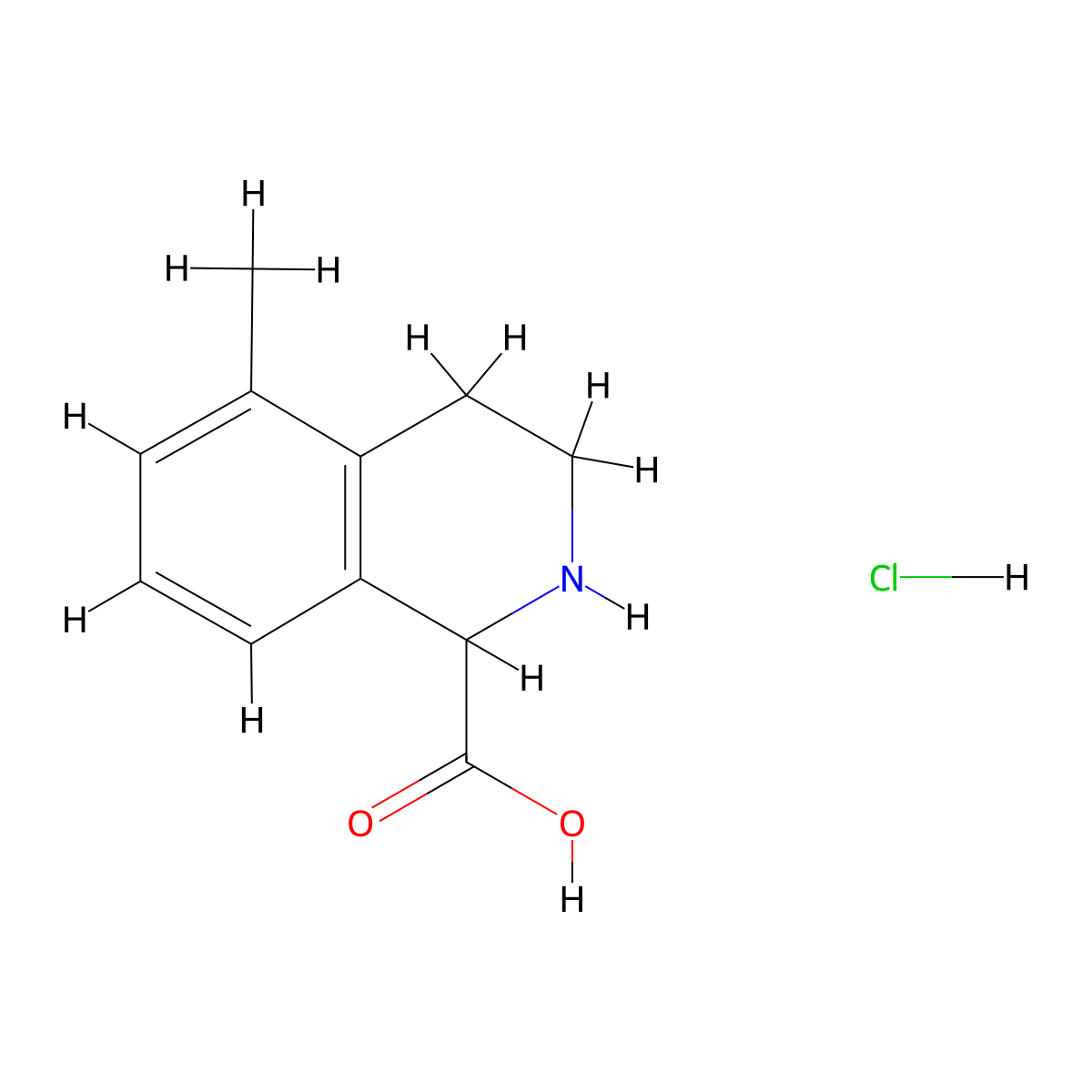 5-Methyl-1,2,3,4-tetrahydroisoquinoline-1-carboxylic acid hydrochloride molecular structure, CAS 1354951-10-2