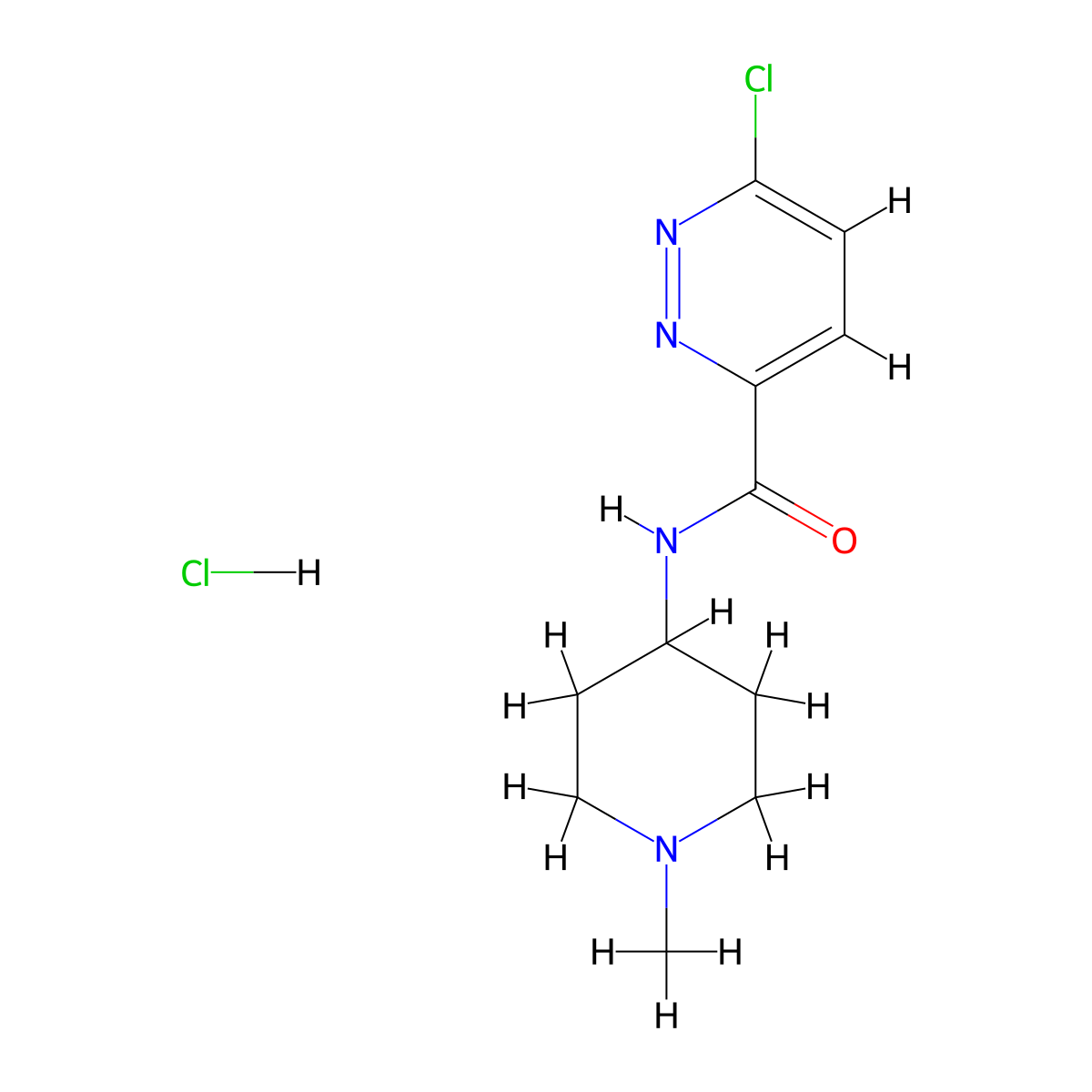 6-chloro-N-(1-methylpiperidin-4-yl)pyridazine-3-carboxamide hydrochloride molecular structure, CAS 1354951-14-6