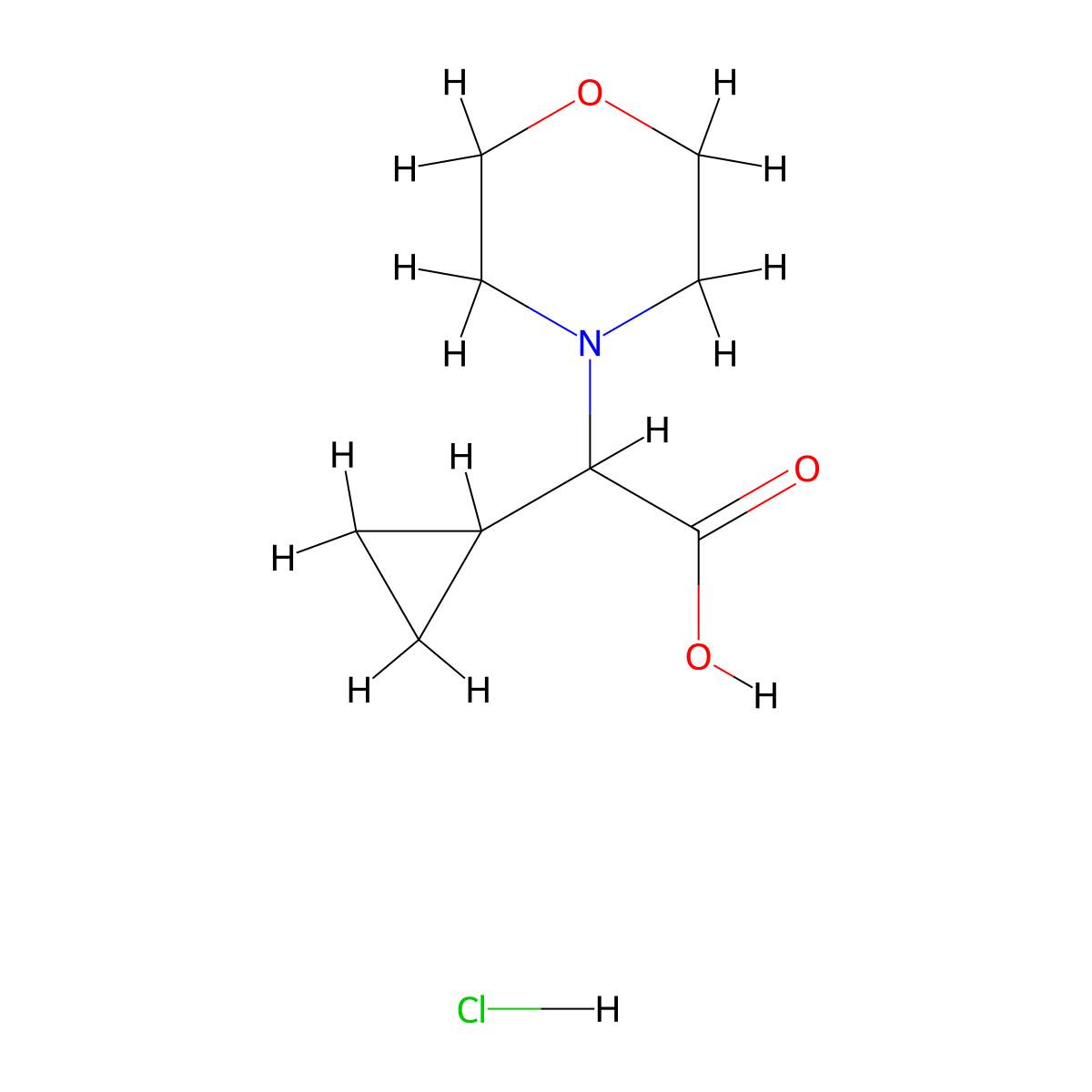 2-Cyclopropyl-2-(morpholin-4-yl)acetic acid hydrochloride molecular structure, CAS 1354951-16-8