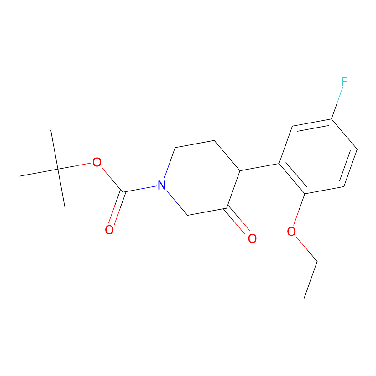 Tert-butyl 4-(2-ethoxy-5-fluorophenyl)-3-oxopiperidine-1-carboxylate molecular structure, CAS 1354951-23-7