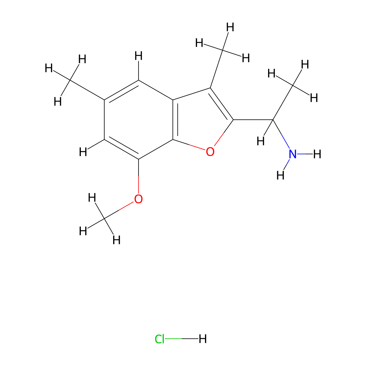 1-(7-Methoxy-3,5-dimethyl-1-benzofuran-2-yl)ethan-1-amine hydrochloride molecular structure, CAS 1354951-24-8