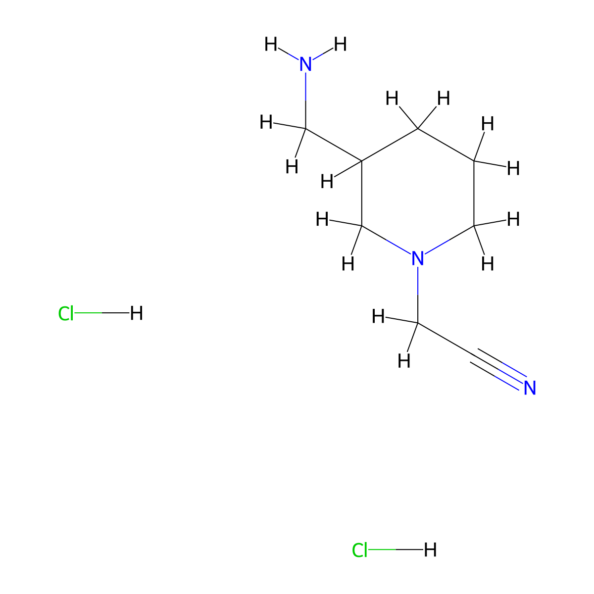 2-[3-(Aminomethyl)piperidin-1-yl]acetonitrile dihydrochloride molecular structure, CAS 1354951-26-0