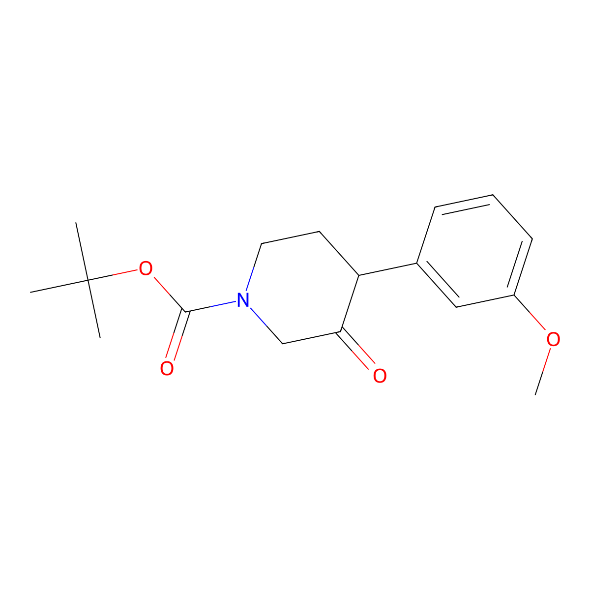 Tert-butyl 4-(3-methoxyphenyl)-3-oxopiperidine-1-carboxylate molecular structure, CAS 1354951-28-2