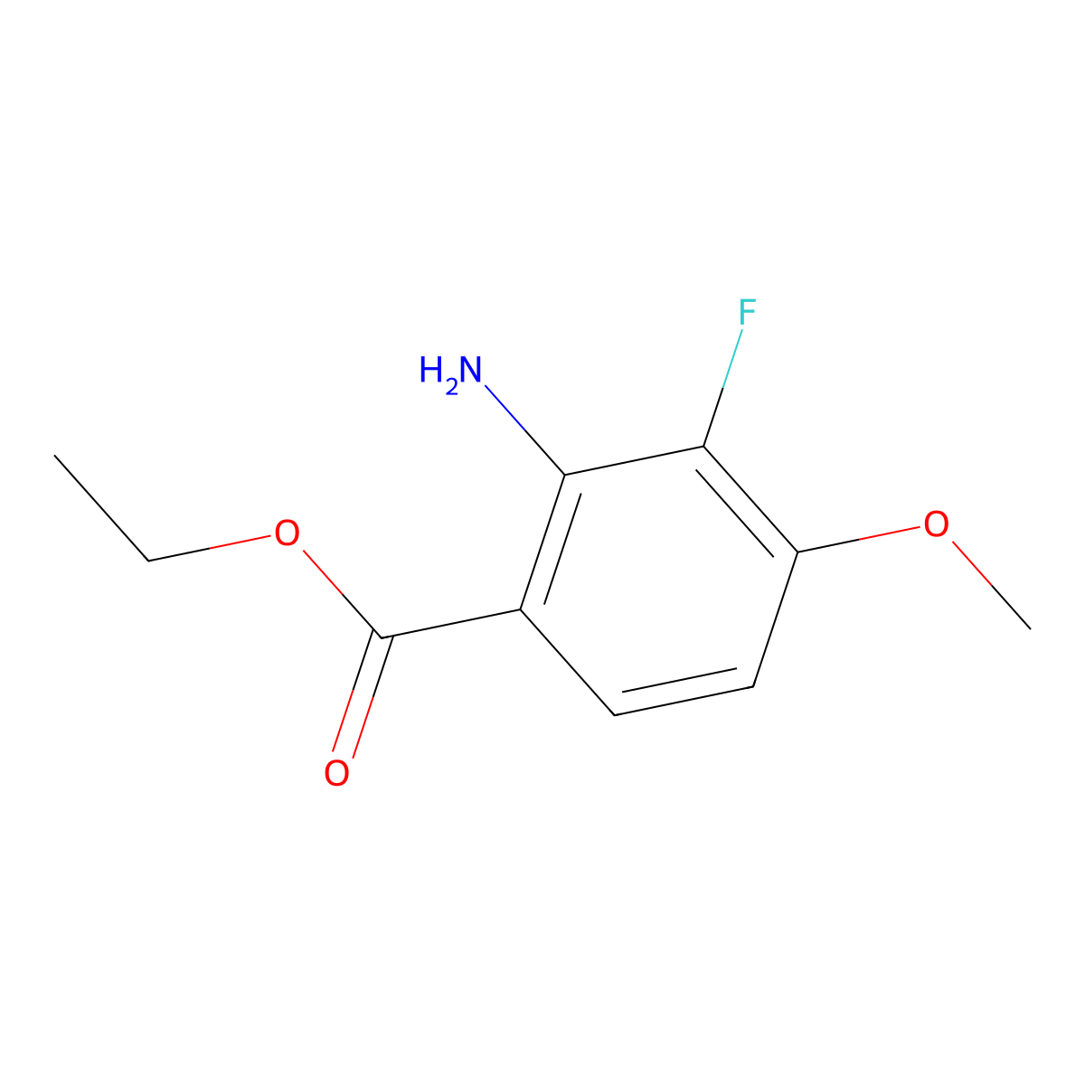 Ethyl 2-amino-3-fluoro-4-methoxybenzoate molecular structure, CAS 1354951-29-3