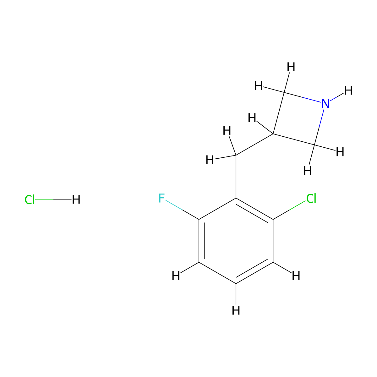 3-[(2-Chloro-6-fluorophenyl)methyl]azetidine hydrochloride molecular structure, CAS 1354951-33-9