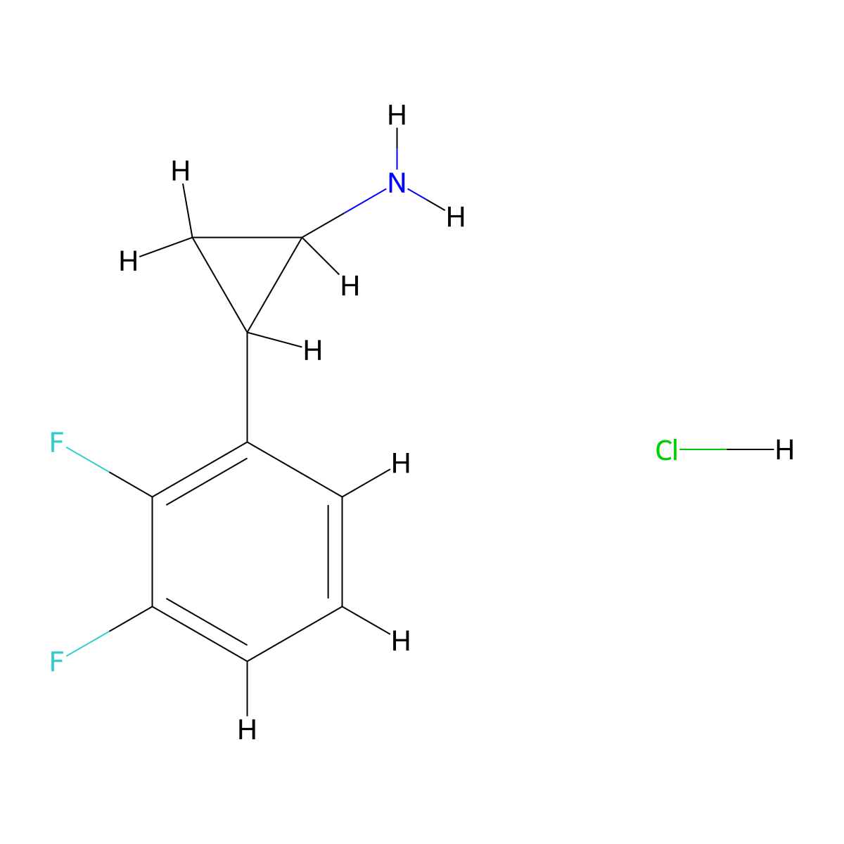 2-(2,3-Difluorophenyl)cyclopropan-1-amine hydrochloride molecular structure, CAS 1354951-34-0