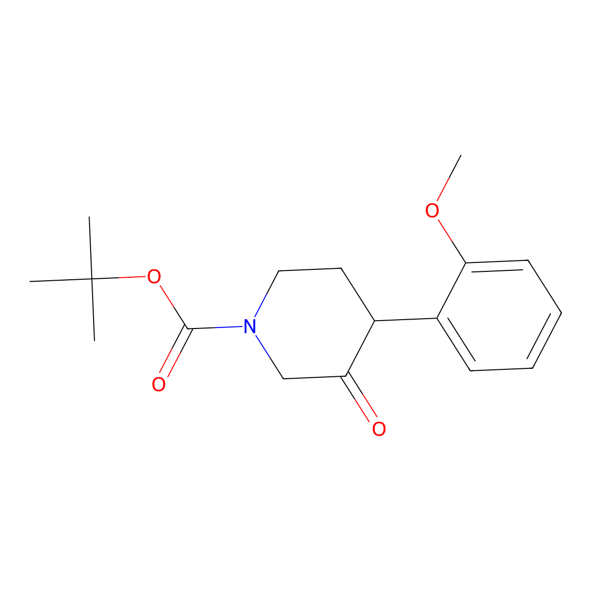 Tert-butyl 4-(2-methoxyphenyl)-3-oxopiperidine-1-carboxylate molecular structure, CAS 1354951-35-1