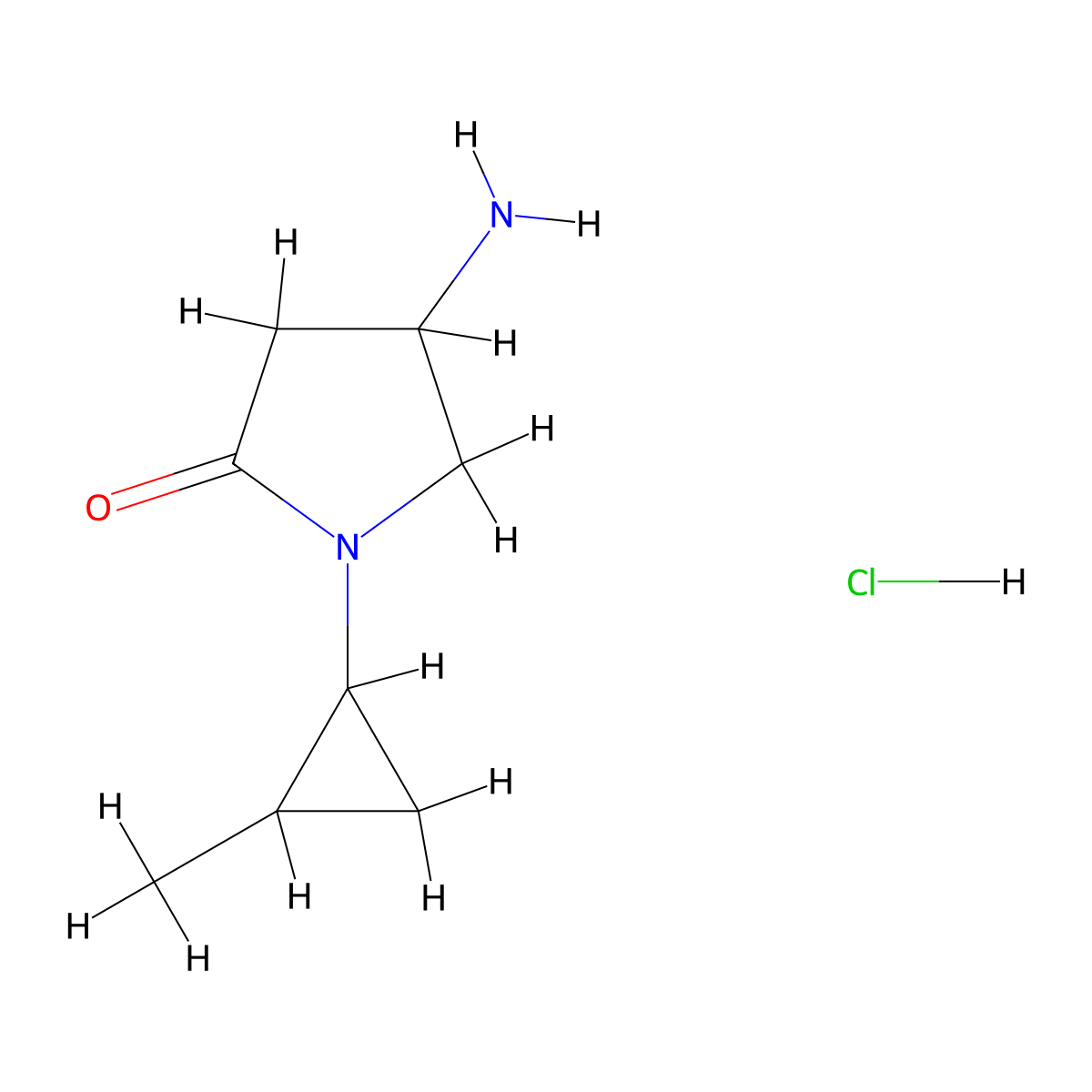 4-Amino-1-(2-methylcyclopropyl)pyrrolidin-2-one hydrochloride molecular structure, CAS 1354951-36-2