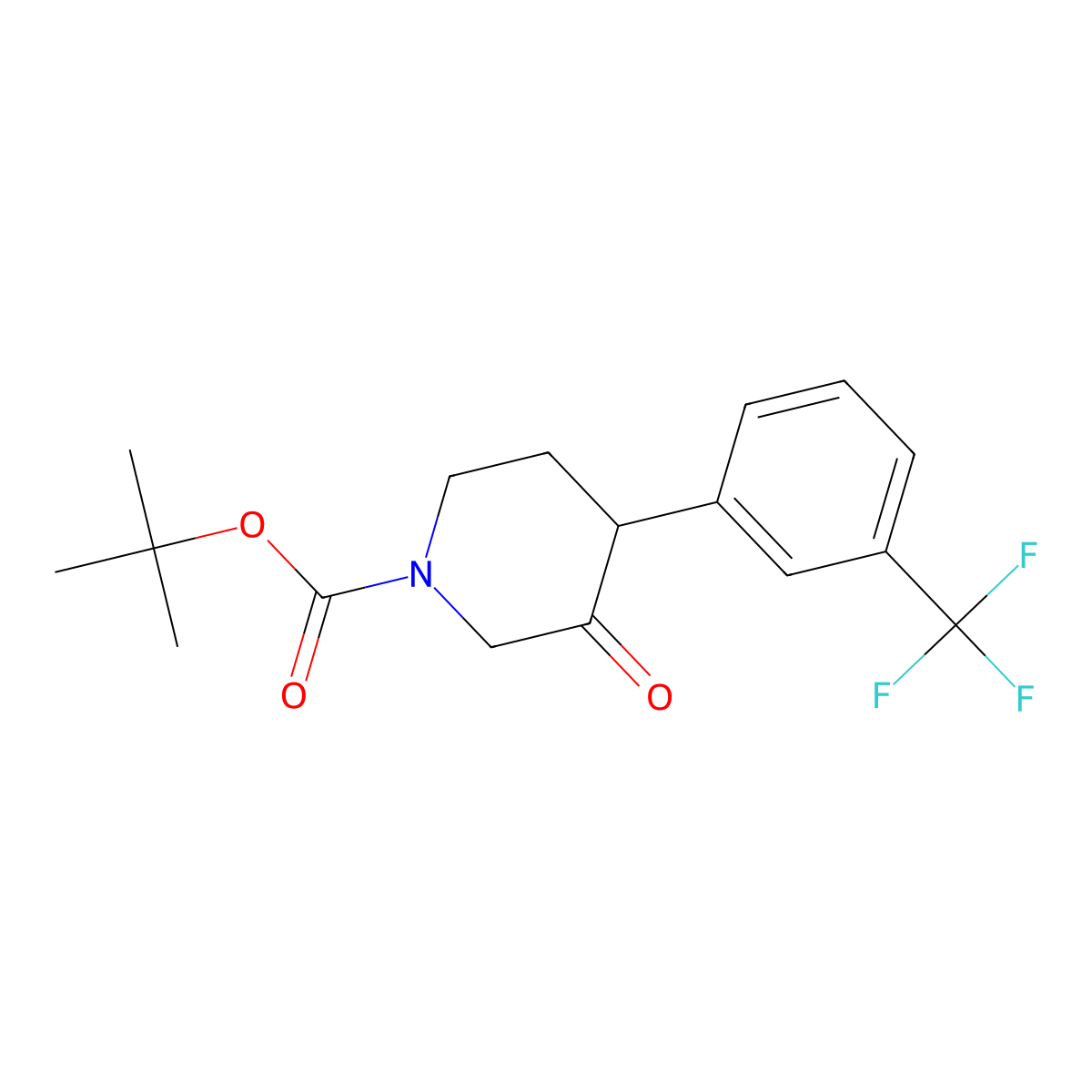 Tert-butyl 3-oxo-4-[3-(trifluoromethyl)phenyl]piperidine-1-carboxylate molecular structure, CAS 1354951-38-4