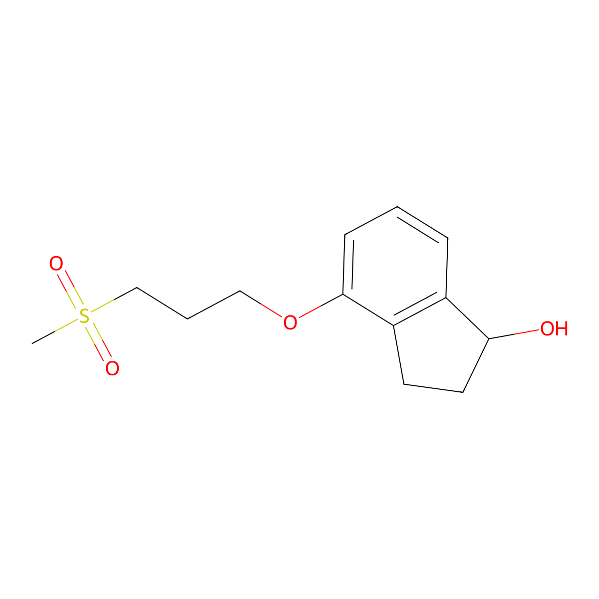 4-(3-methanesulfonylpropoxy)-2,3-dihydro-1H-inden-1-ol molecular structure, CAS 1354951-39-5