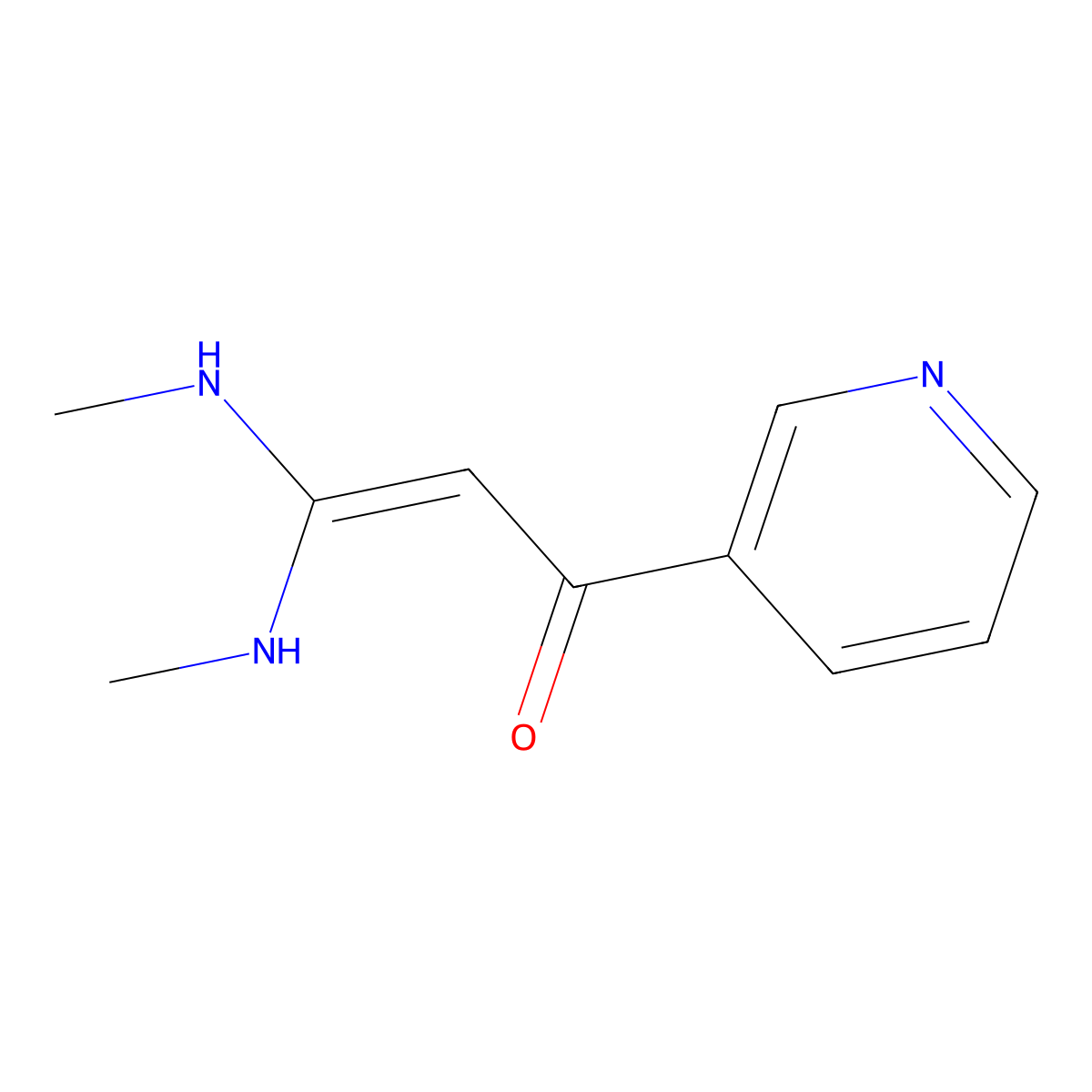 3,3-Bis(methylamino)-1-(pyridin-3-yl)prop-2-en-1-one molecular structure, CAS 1354951-40-8