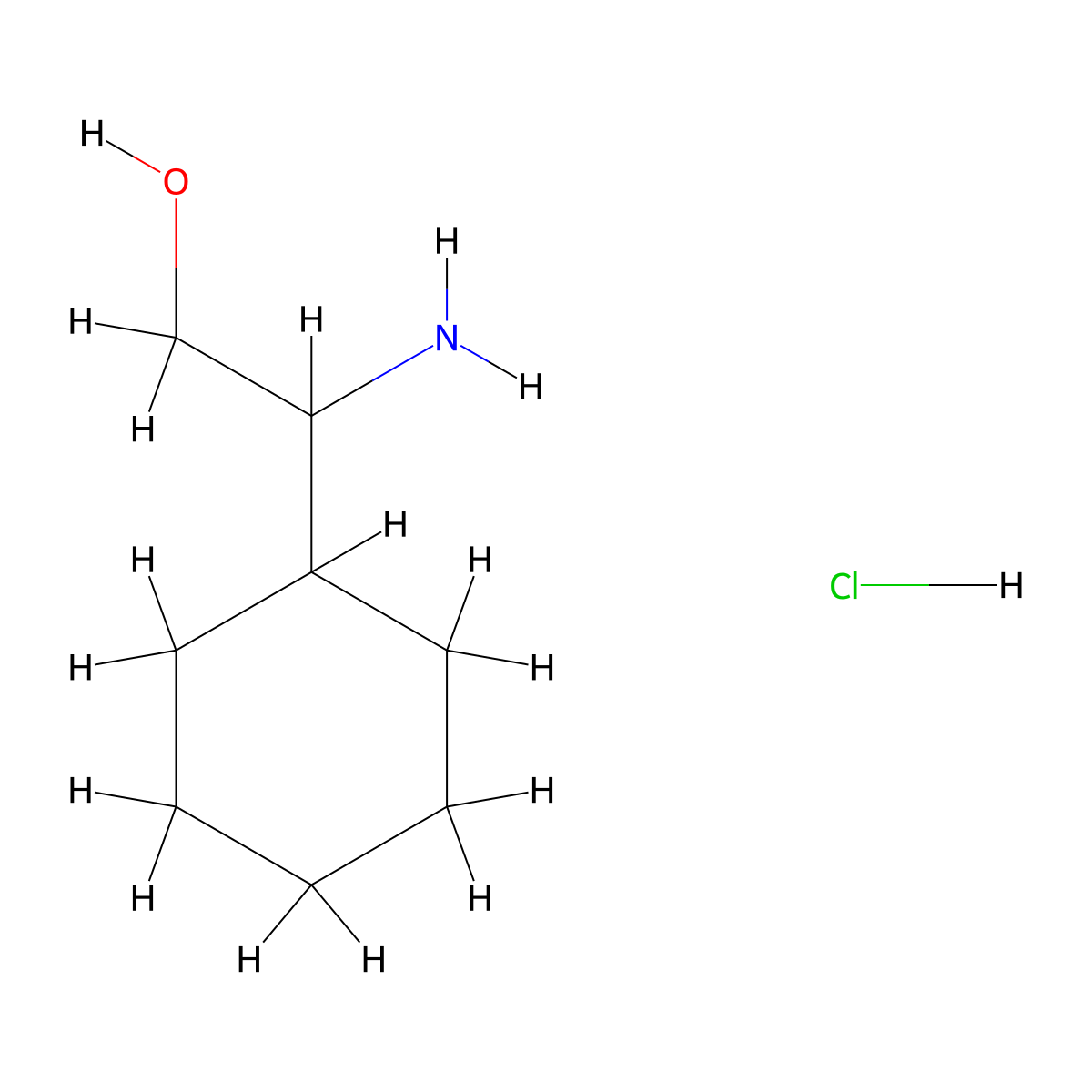 2-Amino-2-cyclohexylethan-1-ol hydrochloride molecular structure, CAS 1354951-41-9