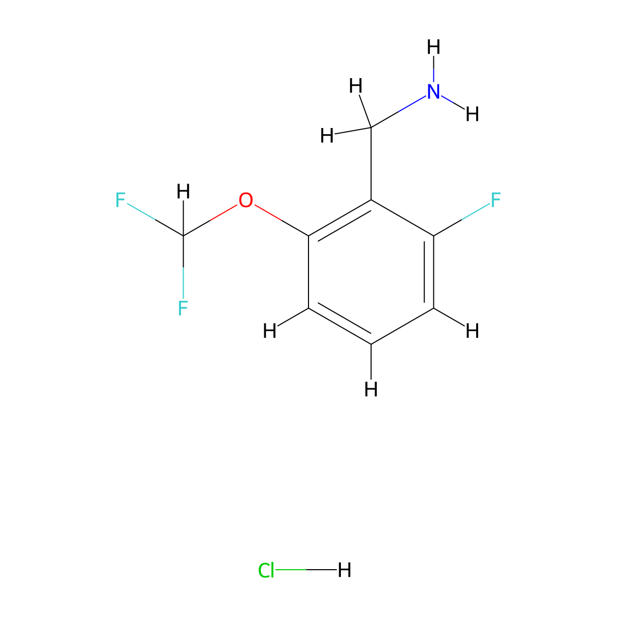 2-(Difluoromethoxy)-6-fluorobenzylamine hydrochloride molecular structure, CAS 1354951-46-4