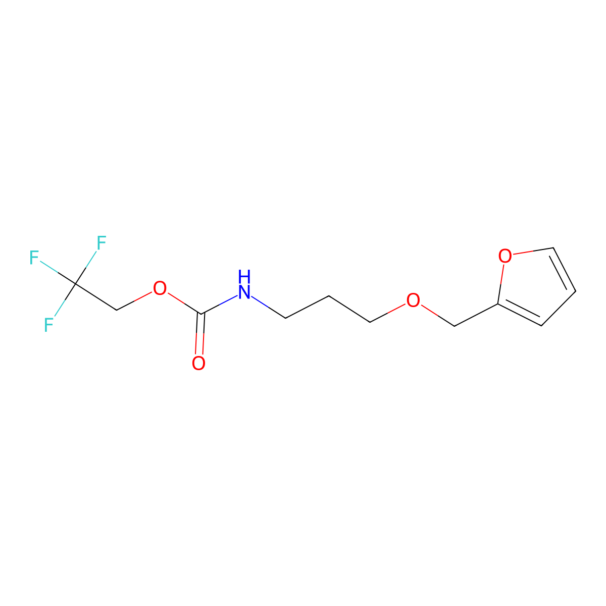 2,2,2-trifluoroethyl N-[3-(furan-2-ylmethoxy)propyl]carbamate molecular structure, CAS 1354951-48-6
