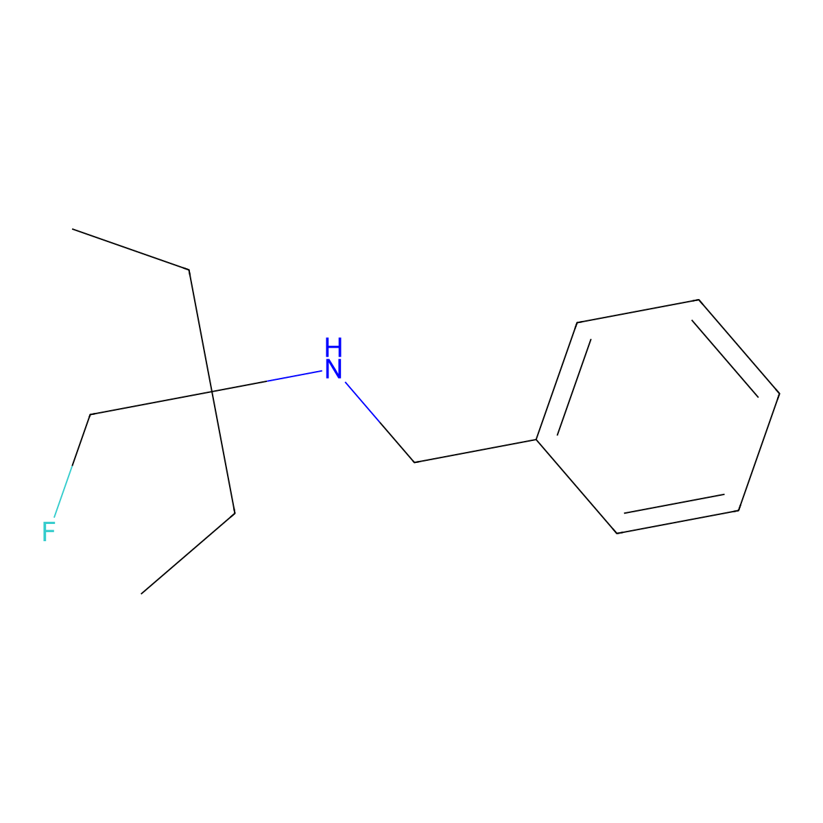 Benzyl[3-(fluoromethyl)pentan-3-yl]amine molecular structure, CAS 1354951-56-6