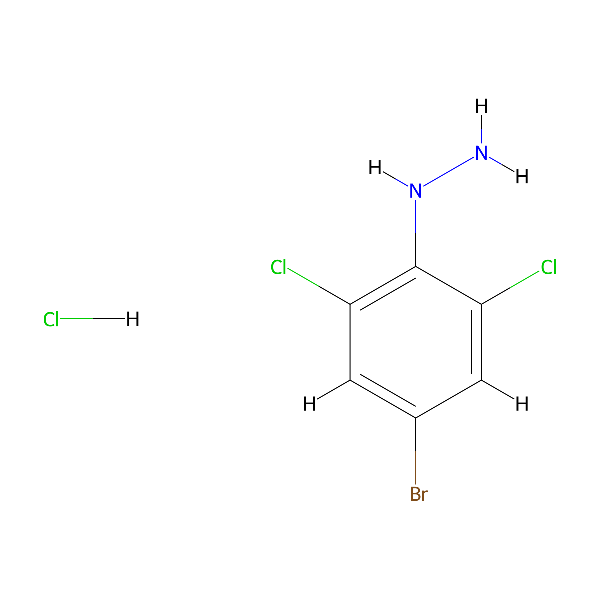 (4-Bromo-2,6-dichlorophenyl)hydrazine hydrochloride molecular structure, CAS 1354951-65-7
