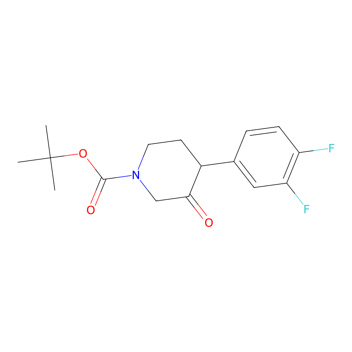 Tert-butyl 4-(3,4-difluorophenyl)-3-oxopiperidine-1-carboxylate molecular structure, CAS 1354951-66-8