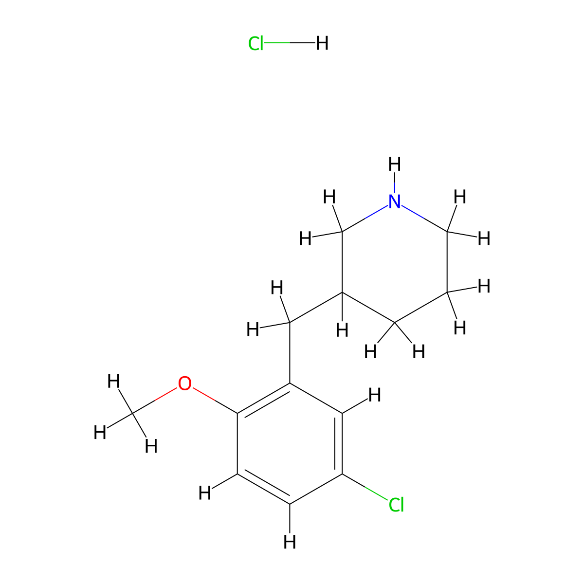 3-[(5-Chloro-2-methoxyphenyl)methyl]piperidine hydrochloride molecular structure, CAS 1354951-69-1