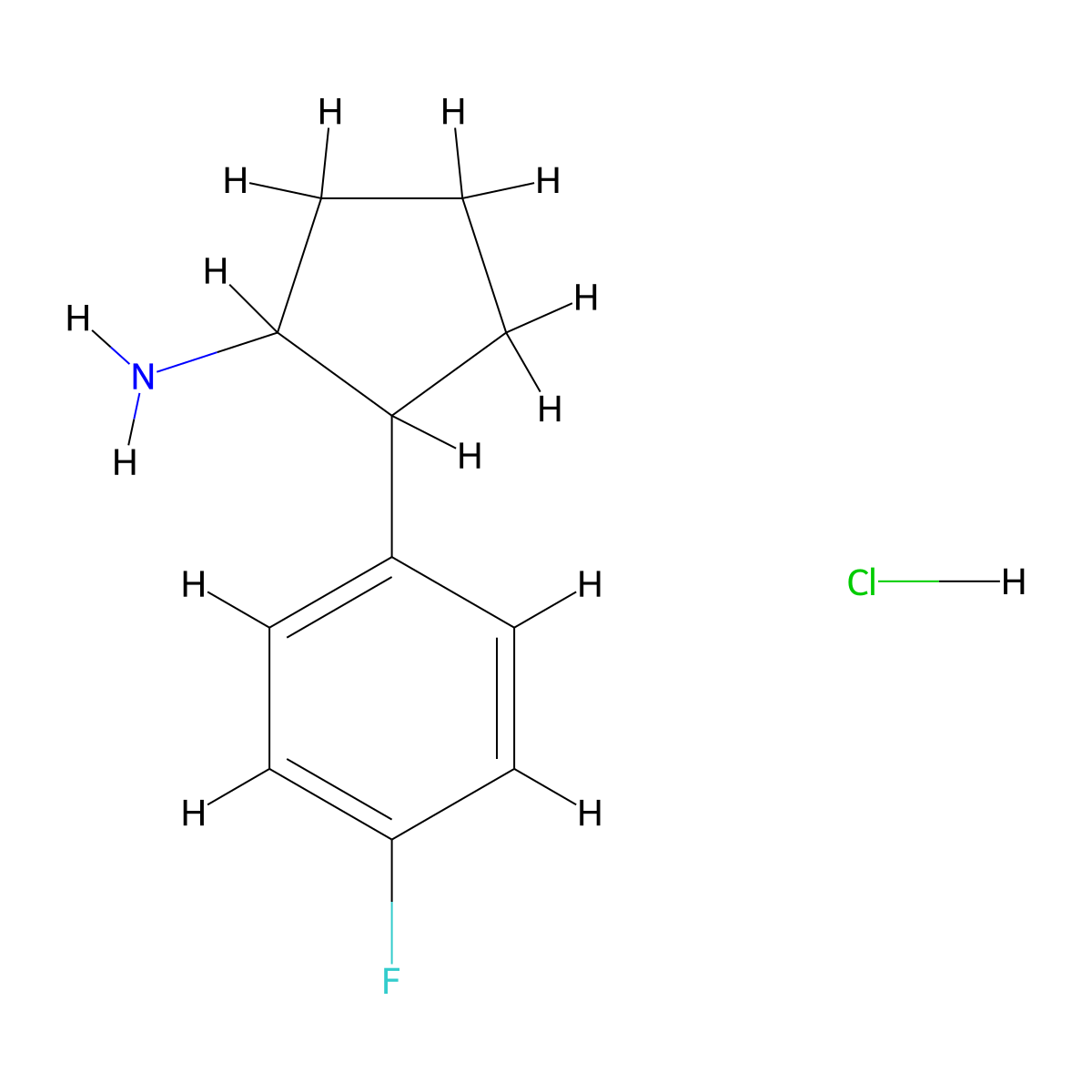 2-(4-Fluorophenyl)cyclopentan-1-amine hydrochloride molecular structure, CAS 1354951-73-7