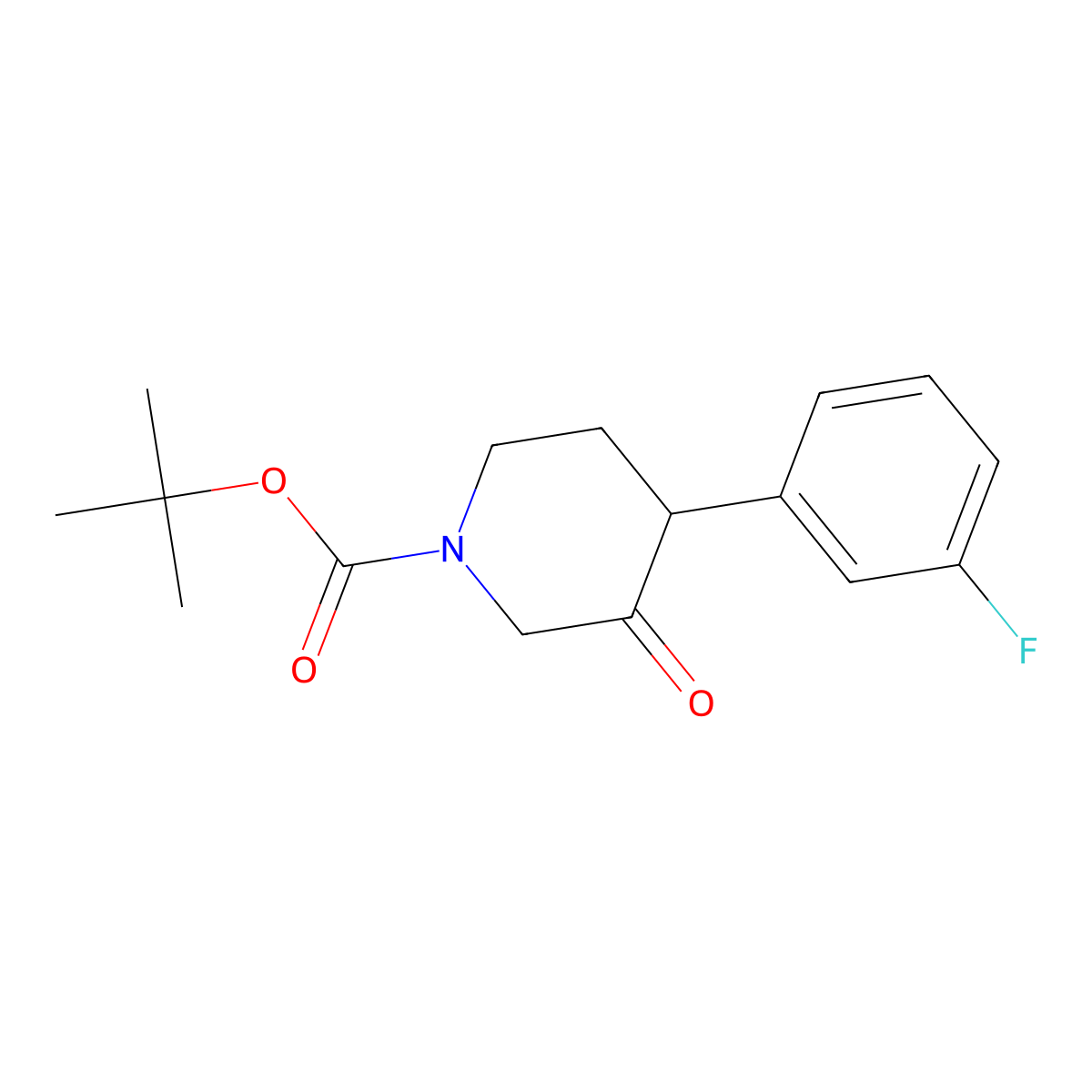Tert-butyl 4-(3-fluorophenyl)-3-oxopiperidine-1-carboxylate molecular structure, CAS 1354951-75-9