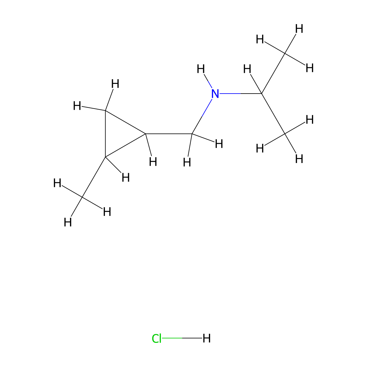 [(2-Methylcyclopropyl)methyl](propan-2-yl)amine hydrochloride molecular structure, CAS 1354951-85-1