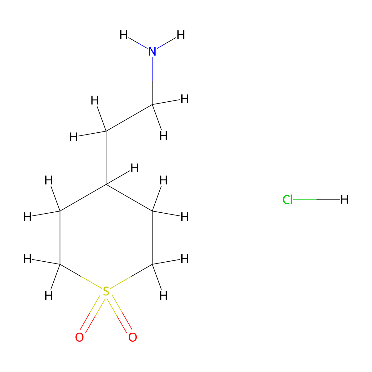 4-(2-Aminoethyl)-1lambda6-thiane-1,1-dione hydrochloride molecular structure, CAS 1354951-86-2