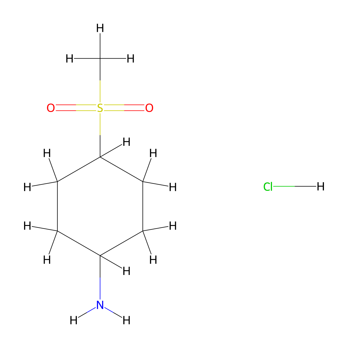 4-Methanesulfonylcyclohexan-1-amine hydrochloride molecular structure, CAS 1354951-89-5