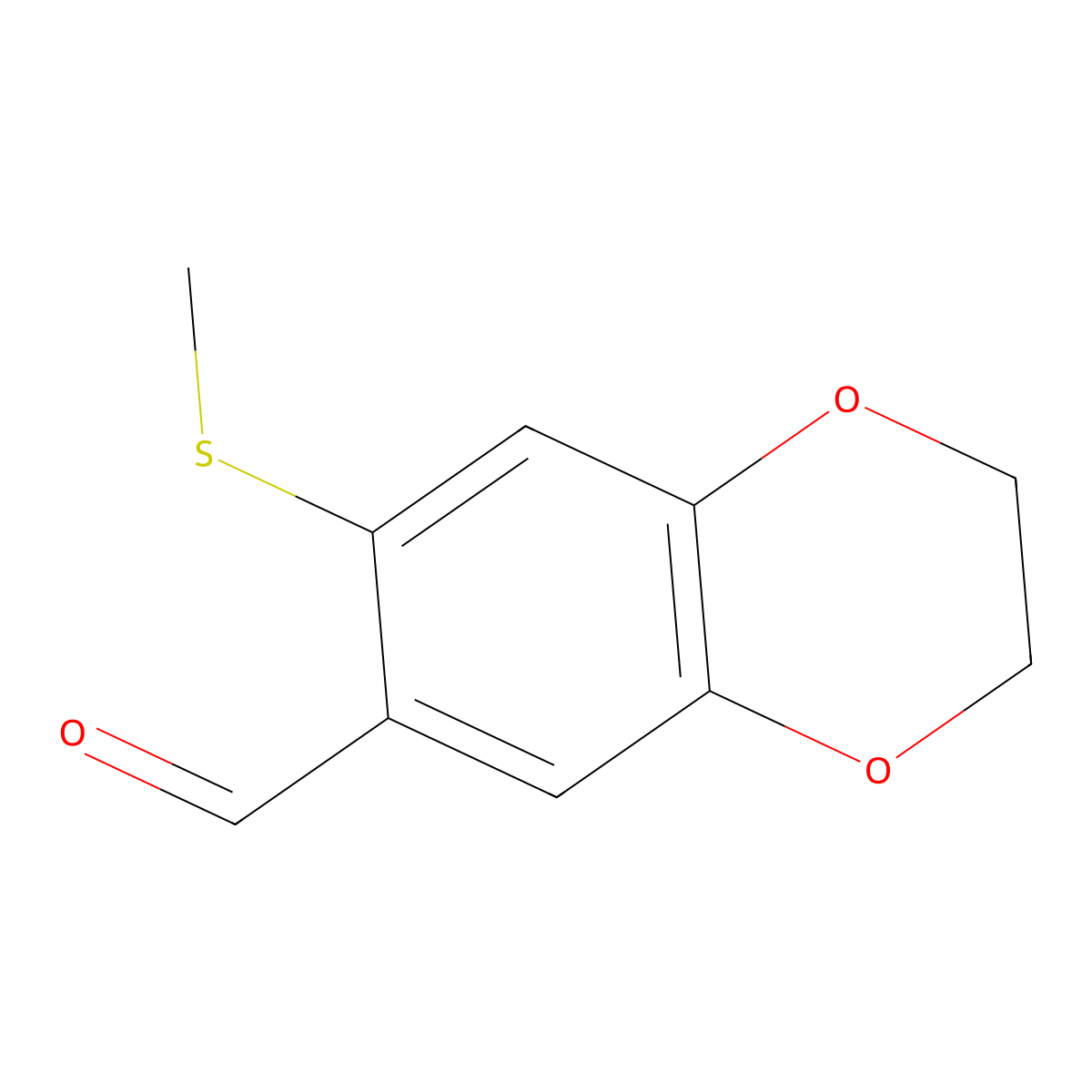7-(Methylsulfanyl)-2,3-dihydro-1,4-benzodioxine-6-carbaldehyde molecular structure, CAS 1354951-92-0