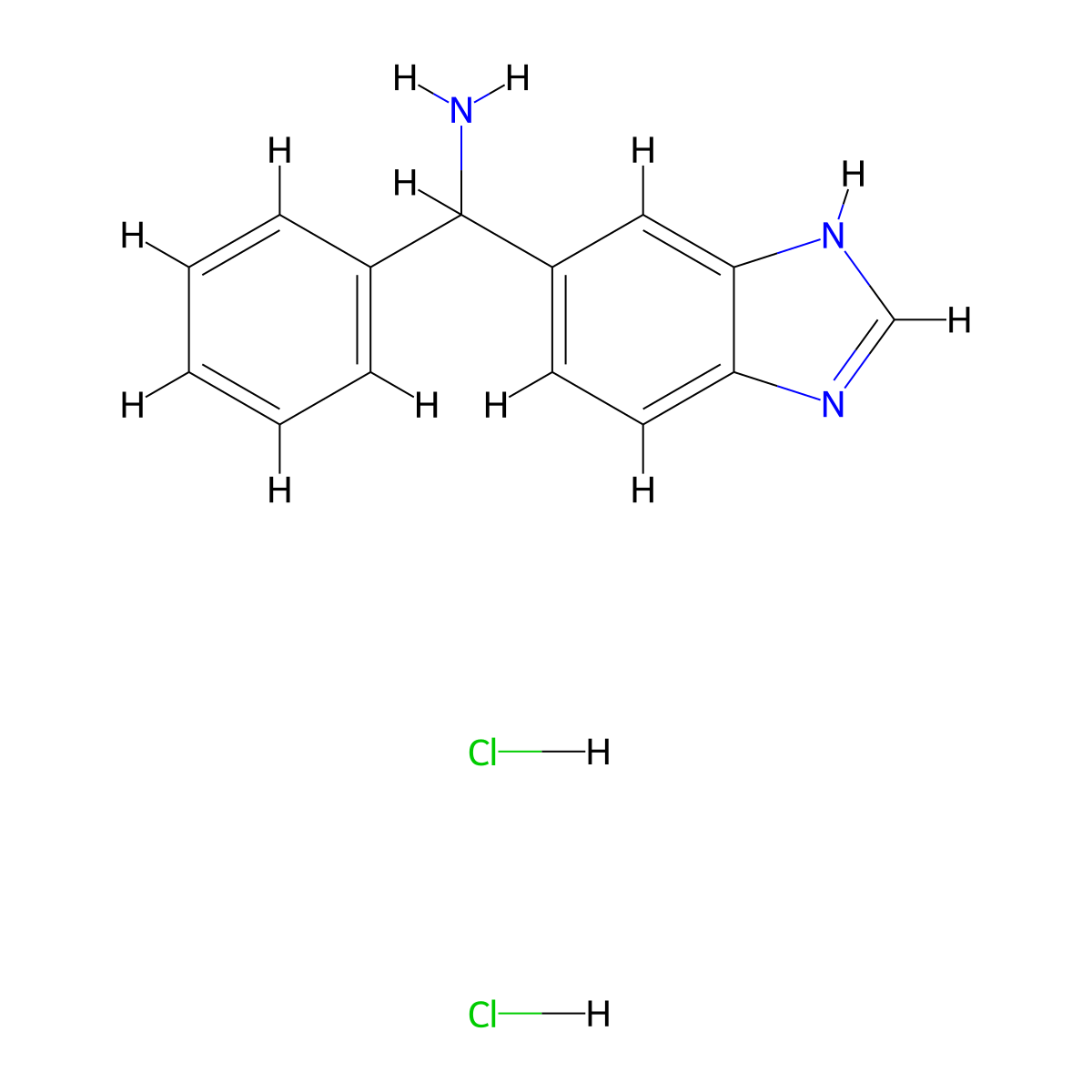 (1H-1,3-benzodiazol-5-yl)(phenyl)methanamine dihydrochloride molecular structure, CAS 1354951-93-1