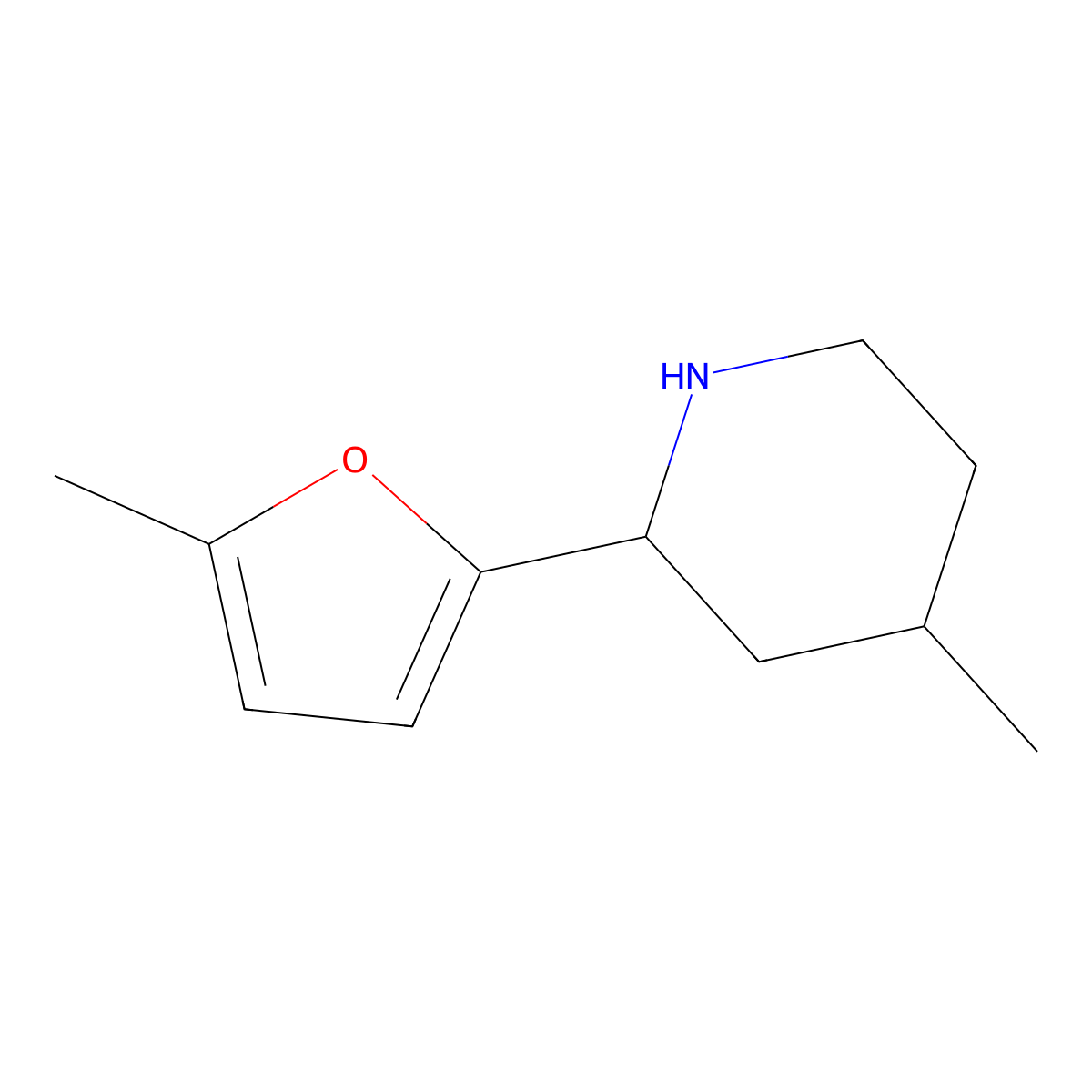 4-Methyl-2-(5-methylfuran-2-yl)piperidine molecular structure, CAS 1354951-95-3