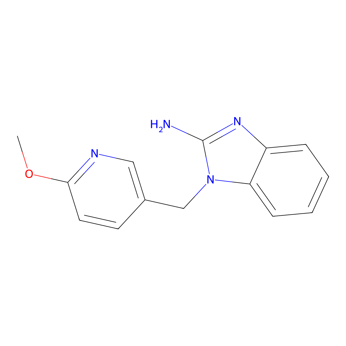 1-[(6-methoxypyridin-3-yl)methyl]-1H-1,3-benzodiazol-2-amine molecular structure, CAS 1354951-97-5